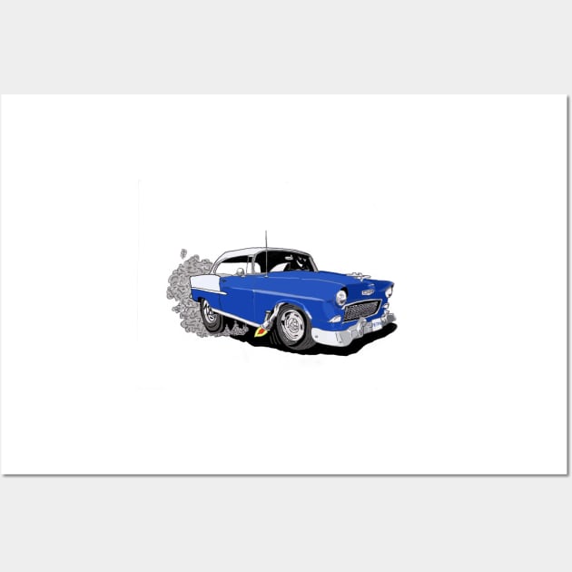 55 Chevy Bel Air Wall Art by curtskartoons